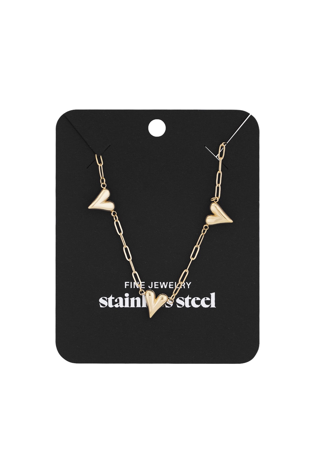 Halskette mit aufgefalteten Herzen - Goldfarben