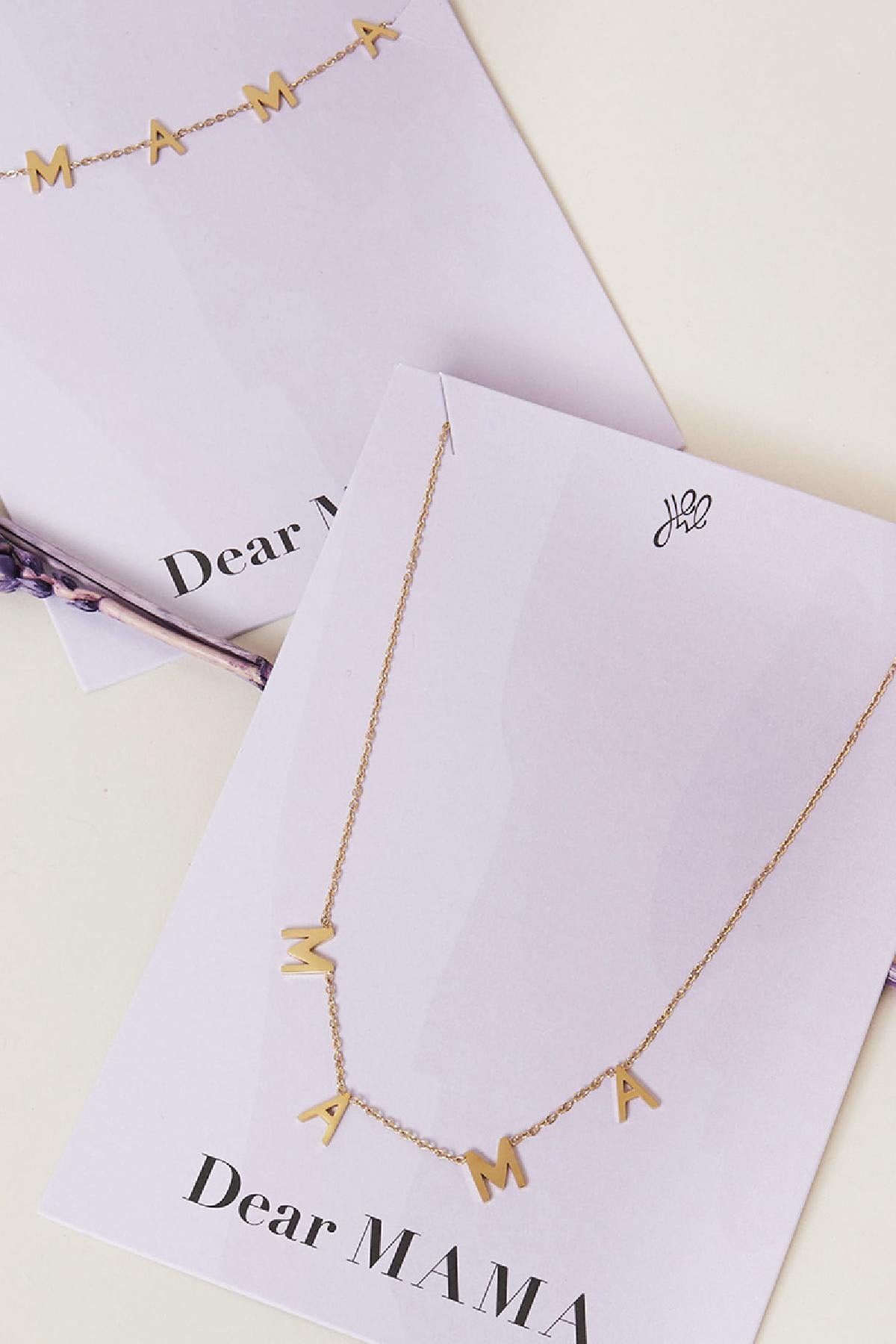 Halskette Dear Mama Goldfarbe Edelstahl