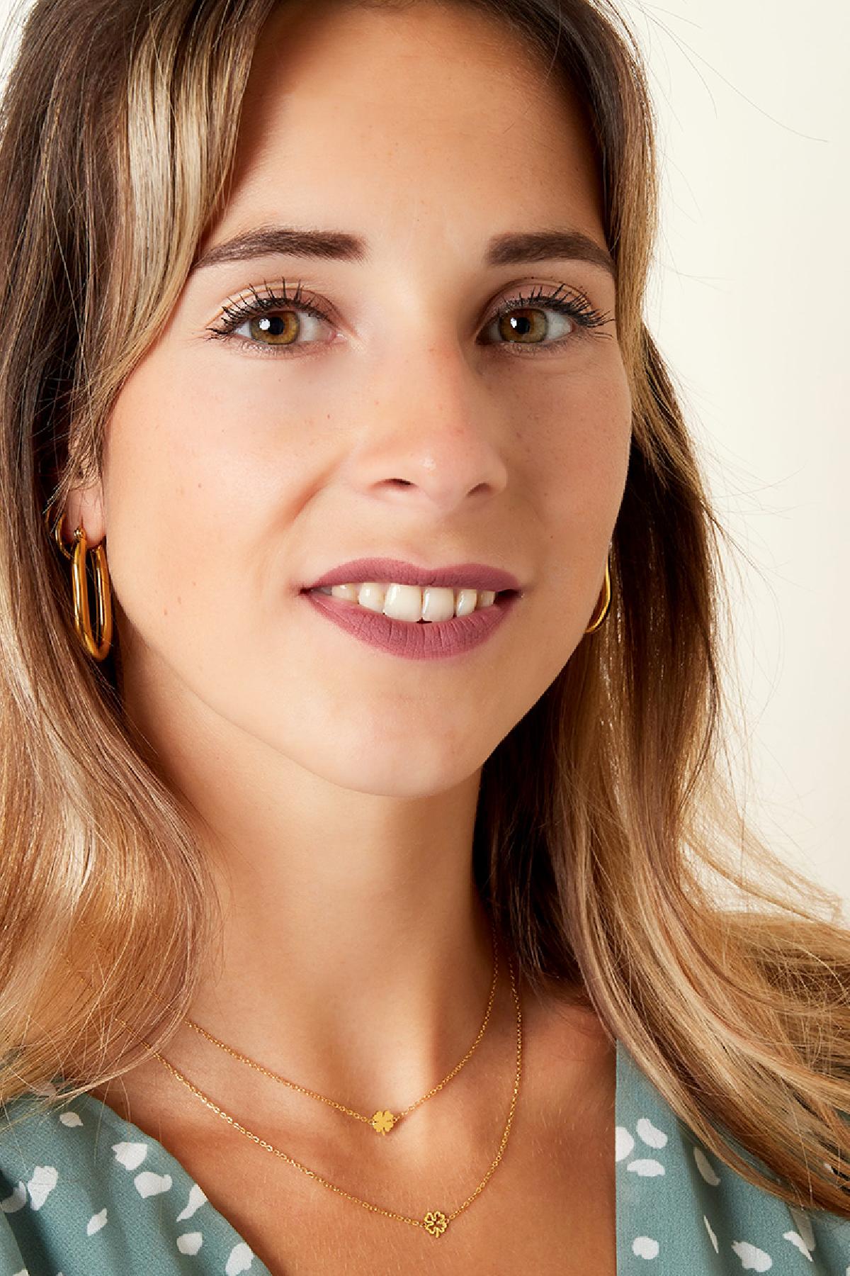 Edelstahl Halskette Klee 