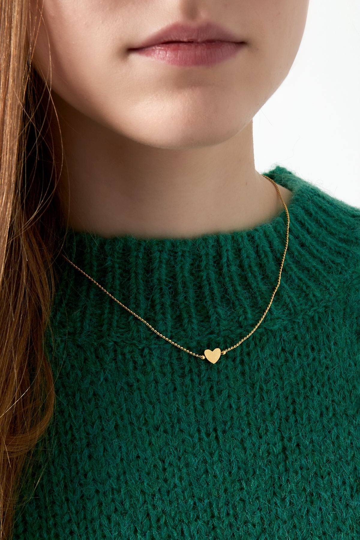 Halskette Herz Goldfarbe Edelstahl