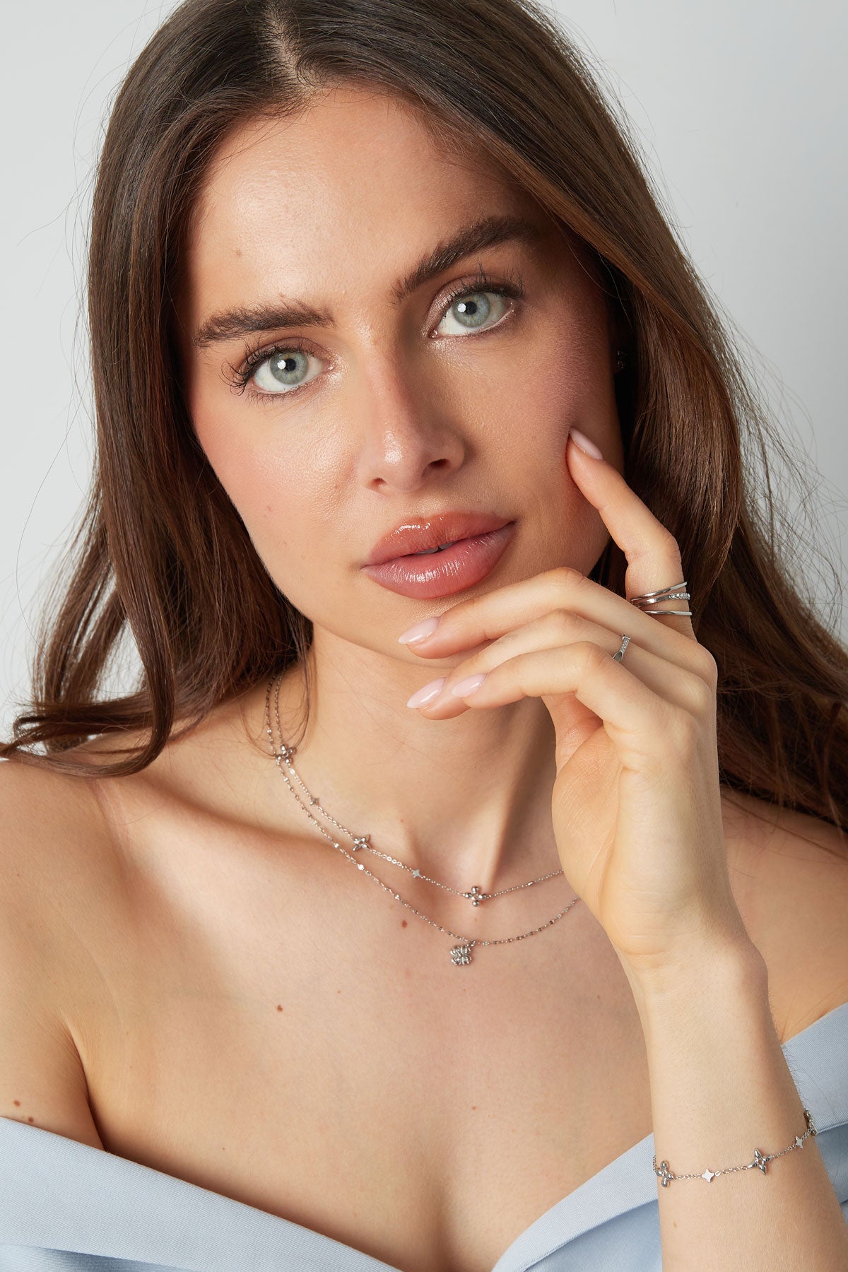 Blumen-Party-Halskette – Goldfarbe  - Goldfarbefarbe