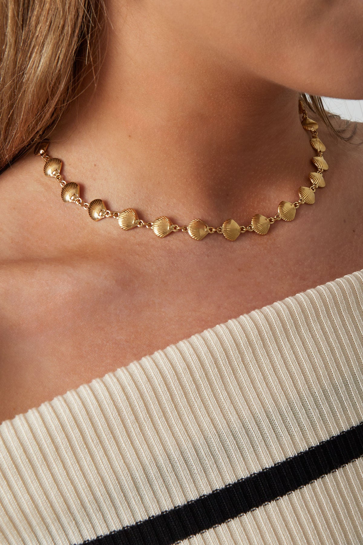 Halskette Muscheltrio - Goldfarben