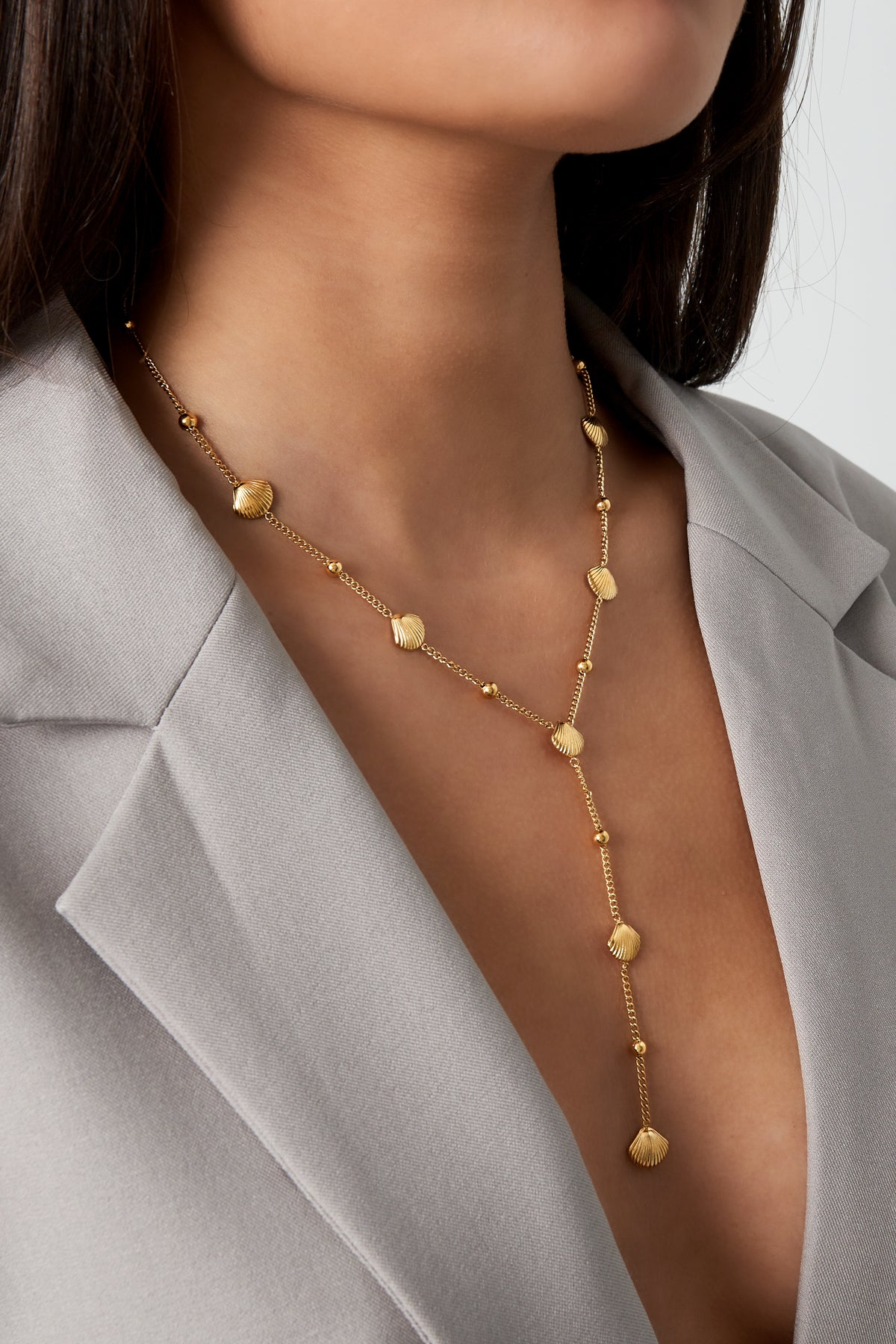 Muschel-Serenade-Halskette – Goldfarben