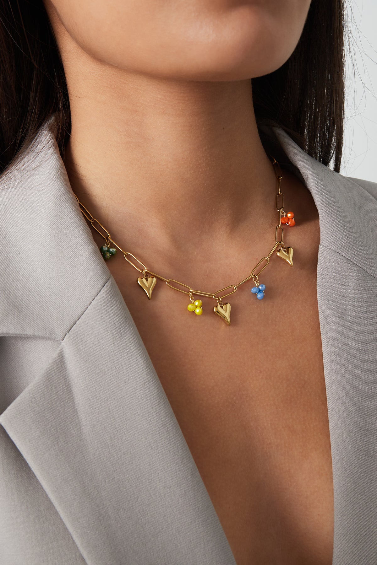 Charm-Halskette „Primary Love“ – Goldfarben