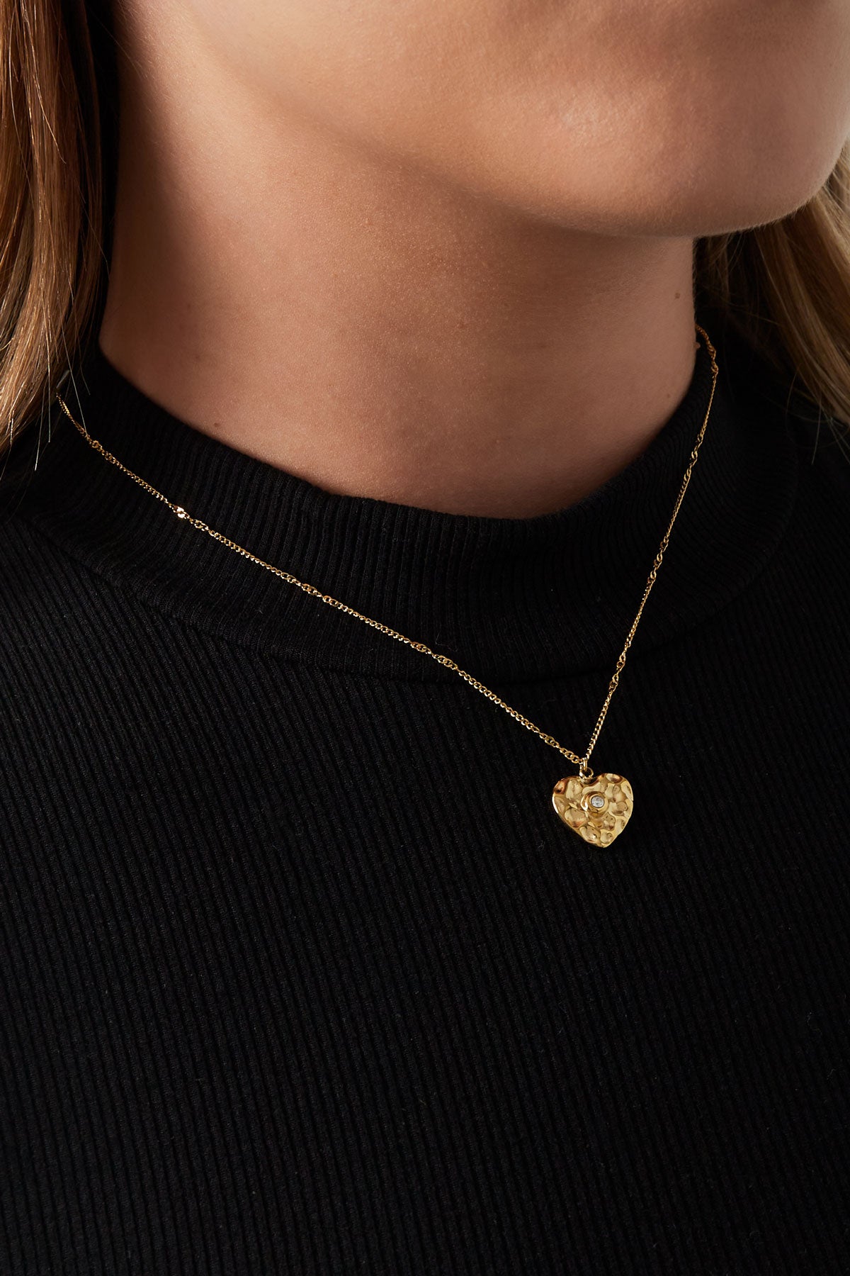 Halskette mit echtem Herz – Farbe Gold