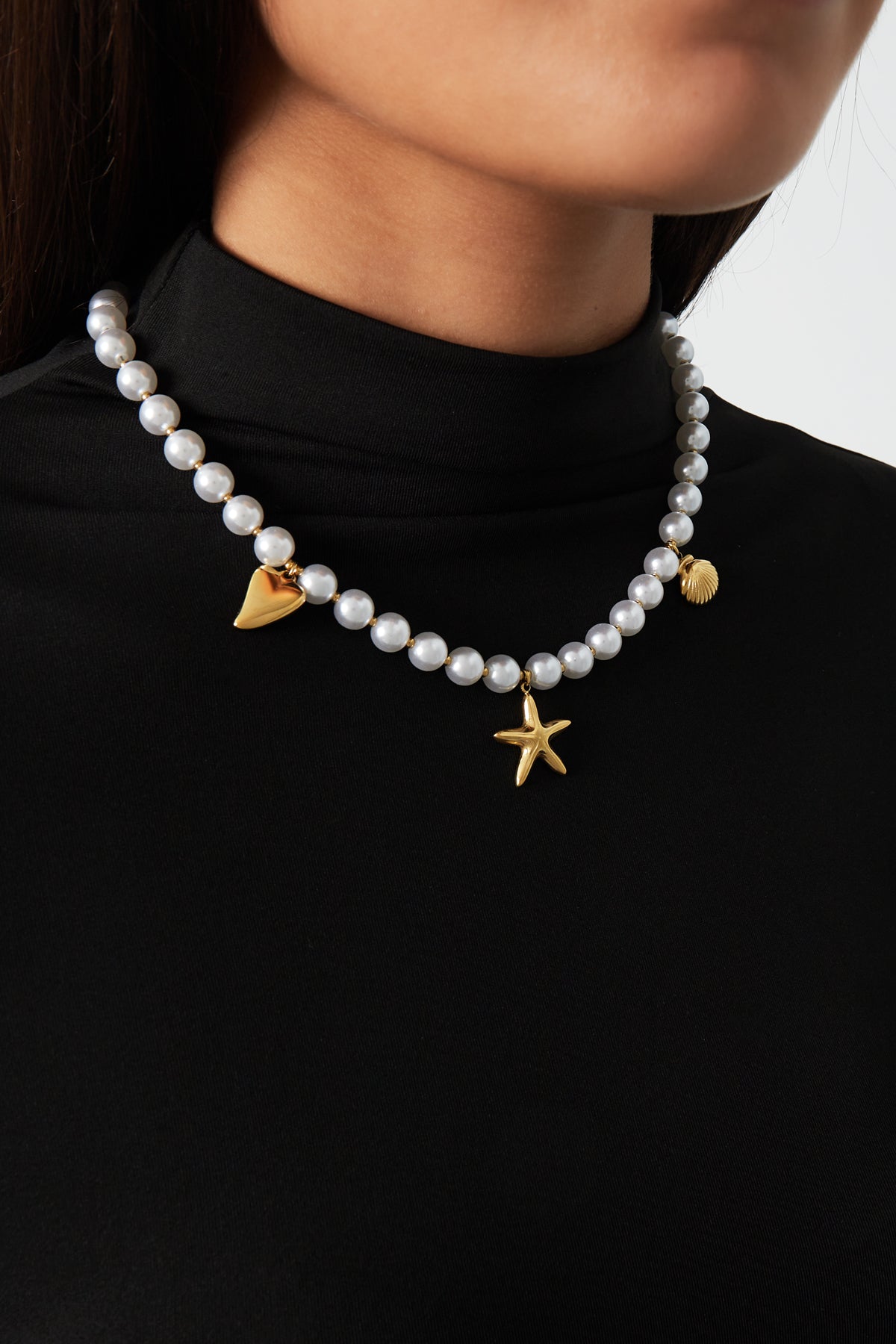 Perlenkette Seetag - Goldfarben