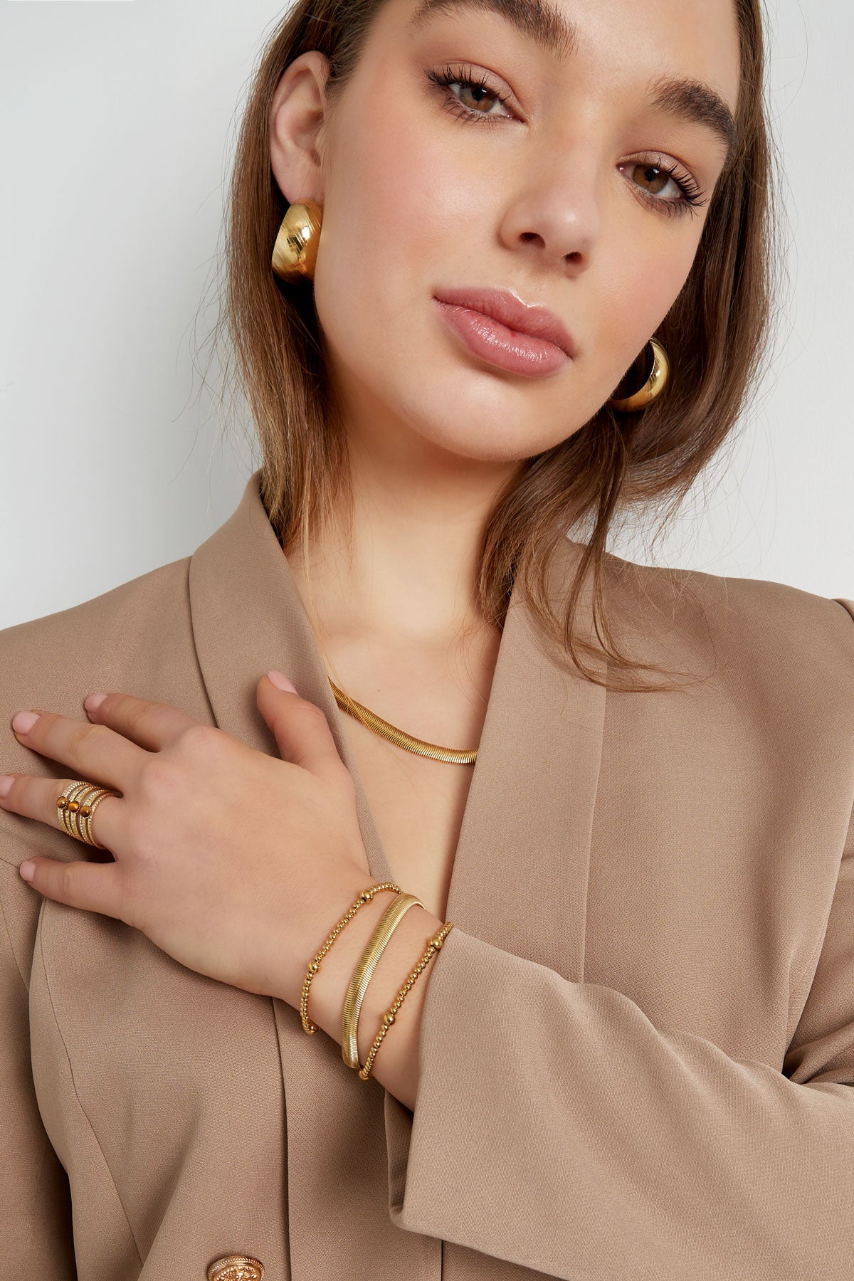 Armband Beady Goldfarbe Edelstahl