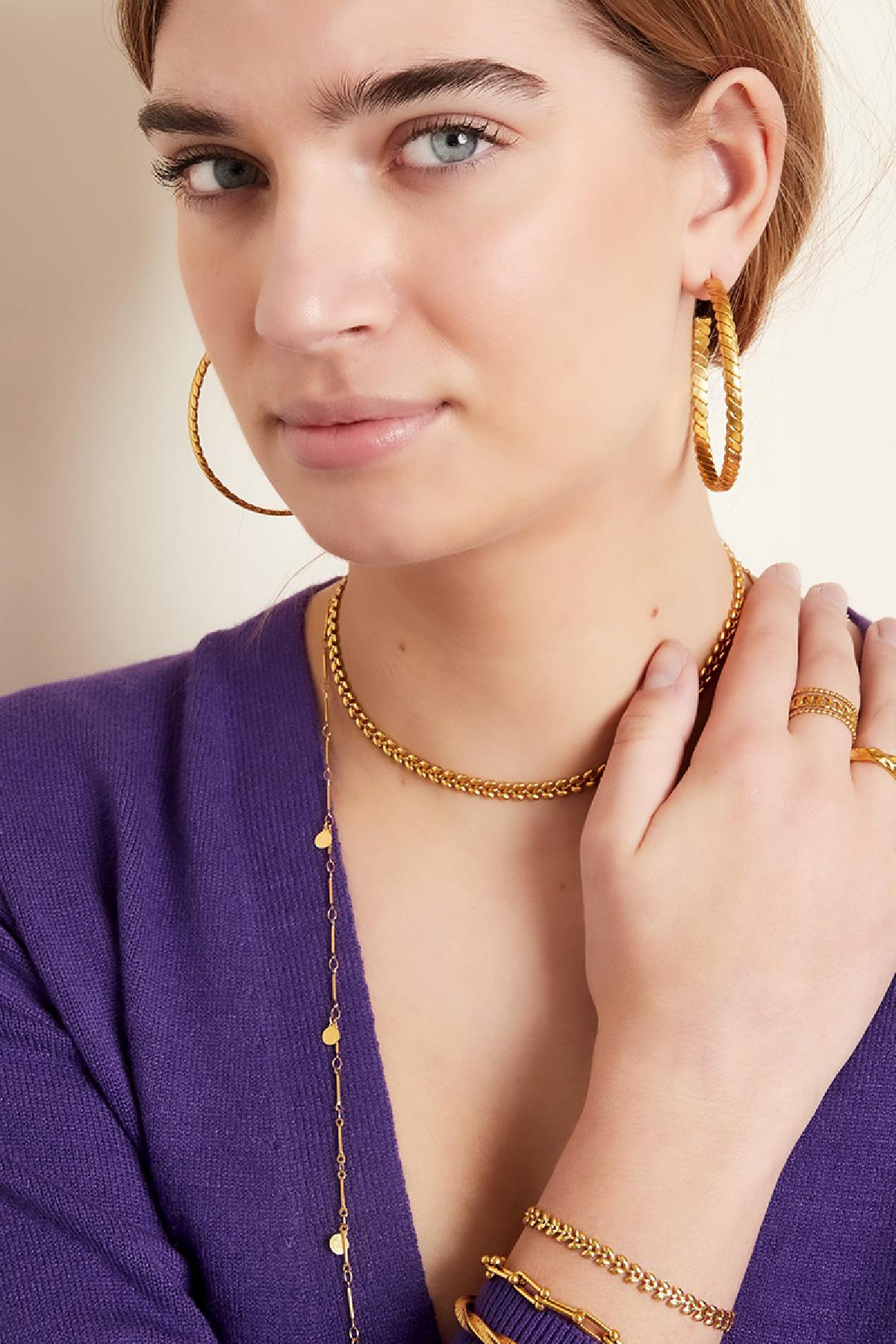 Armband Blätter Goldfarbe Edelstahl