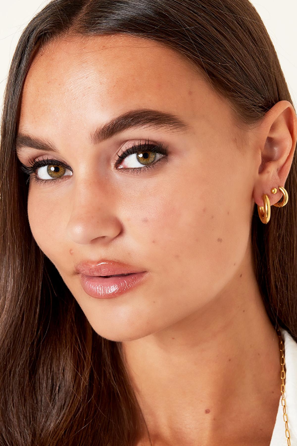 Einfache Creolenohrringe - mini Goldfarbe Edelstahl