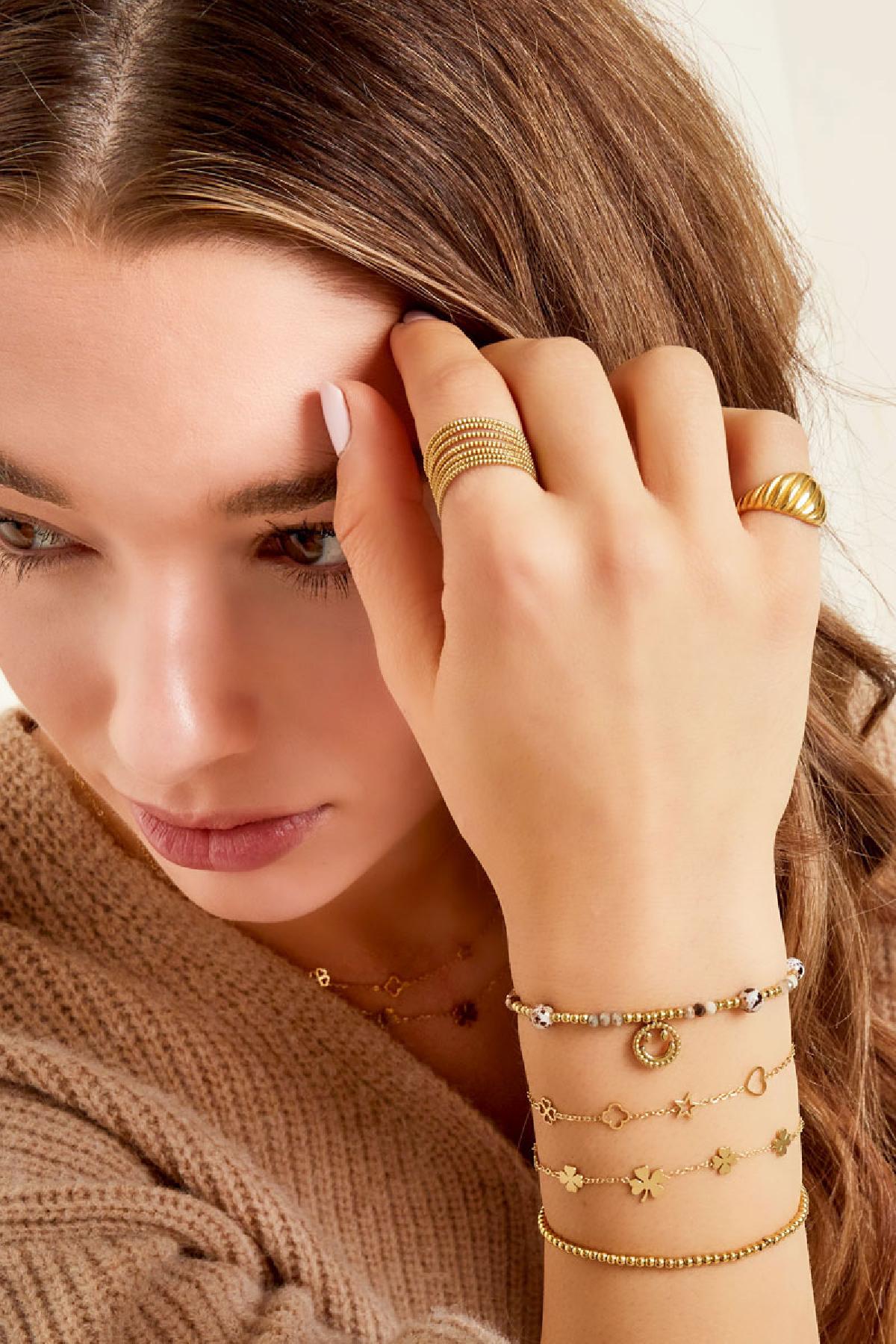Armband mit Figuren Goldfarbe Edelstahl
