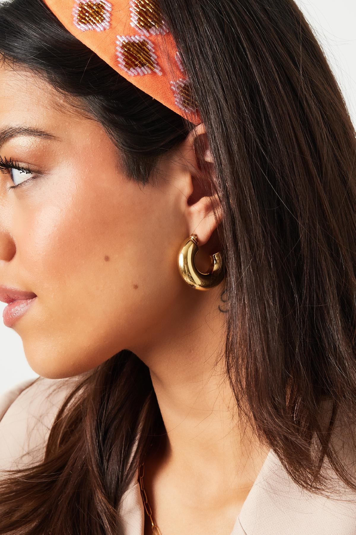 Ohrstecker halbrund Basic groß Goldfarbe Edelstahl