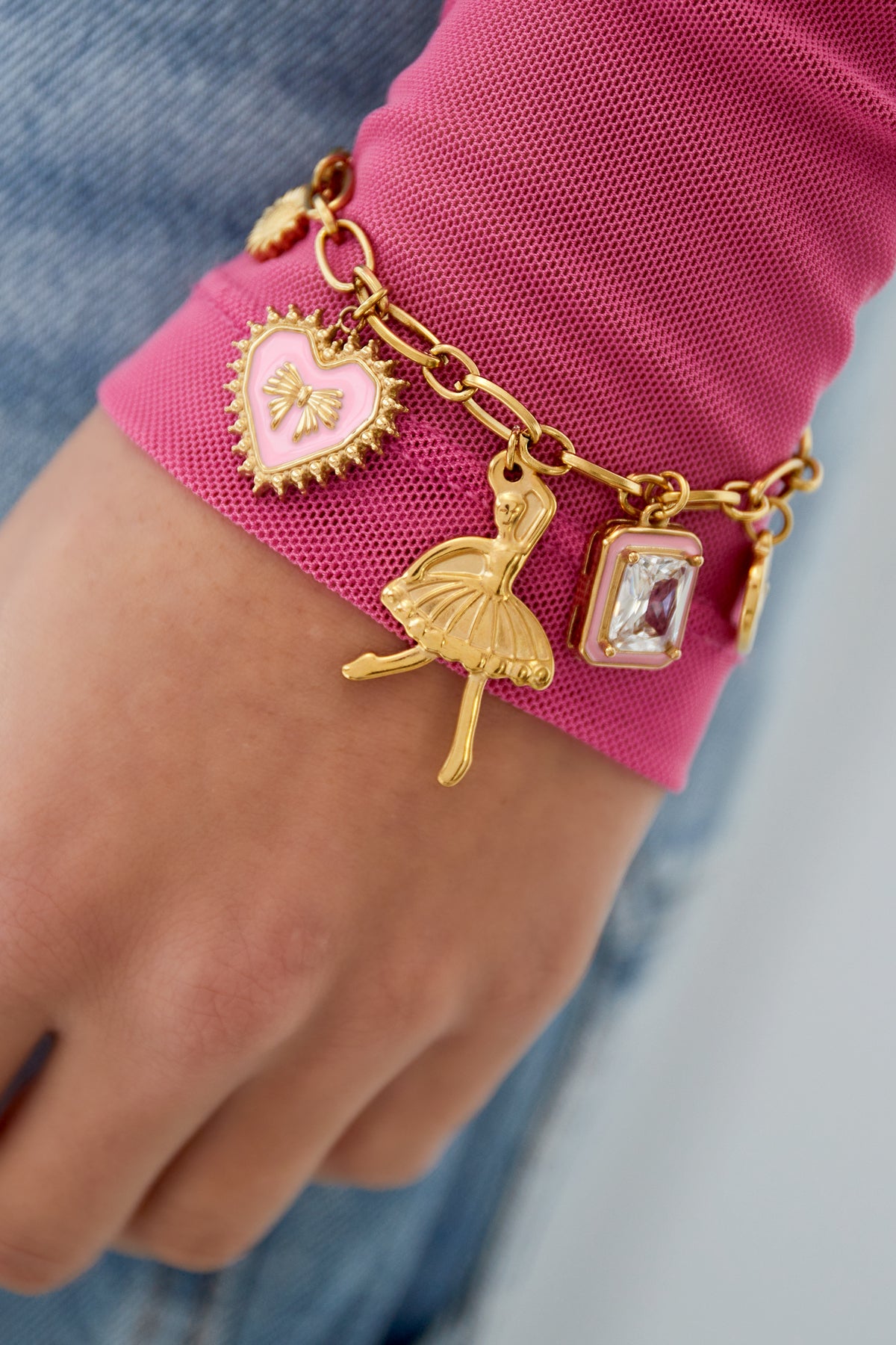 Charm-Armband bunte Tänzerin - Goldfarben