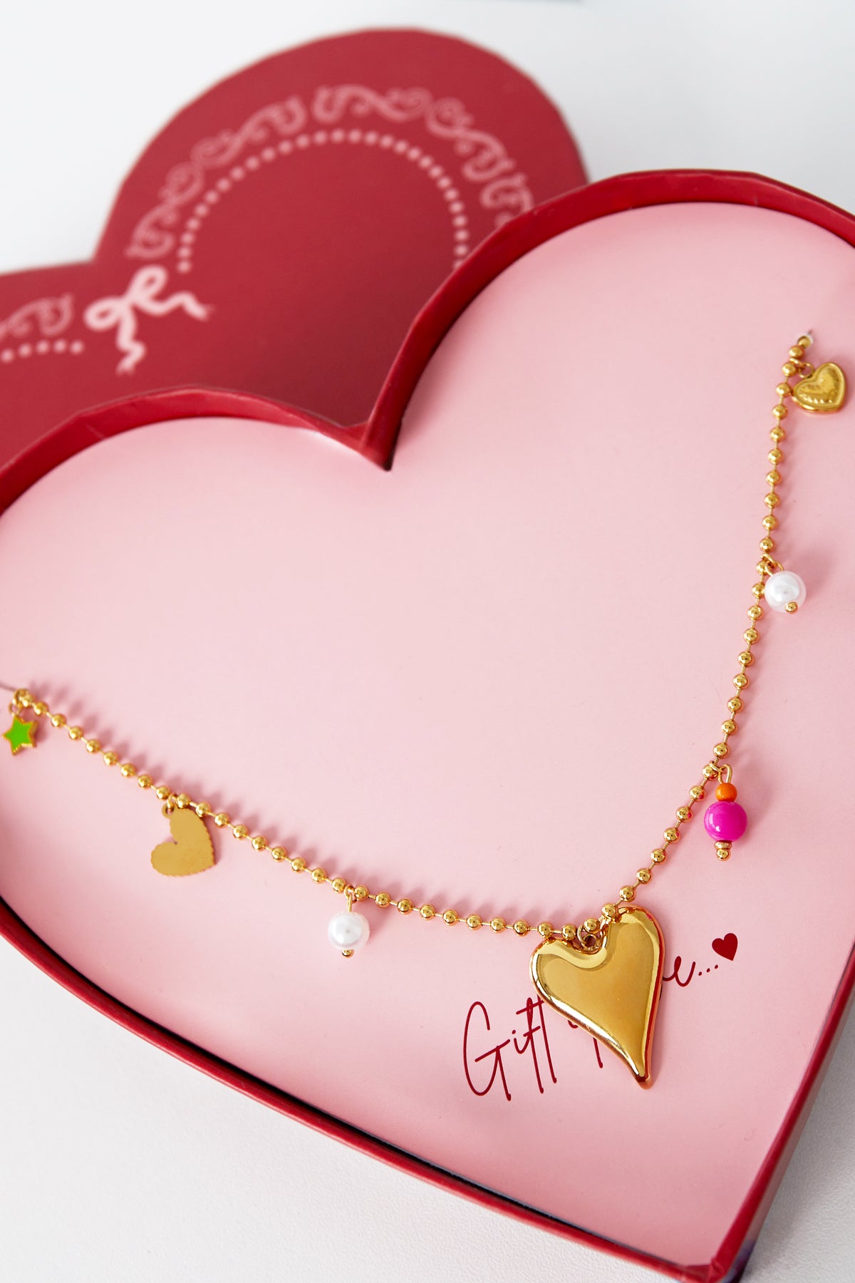 Geschenk der Liebe Edelstahl Halskette - Goldfarben