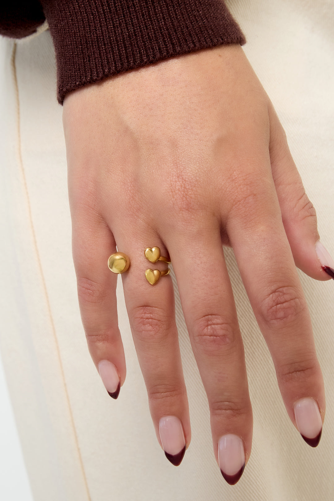 Edelstahl Minimalistische Ringe Herz Casual Täglich Einfache Serie frauen schmuck