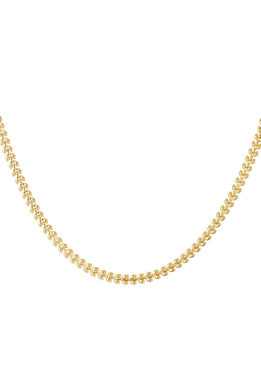 Halskette Blätter Goldfarbe Edelstahl