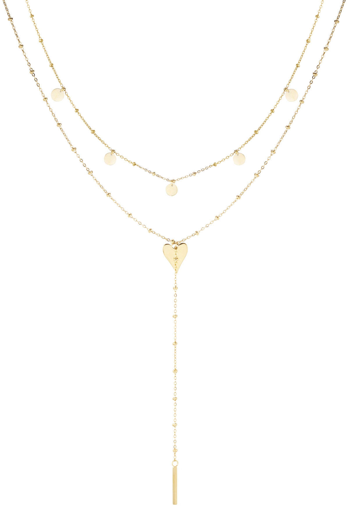 Halskette lang in der Taille mit Kreisen