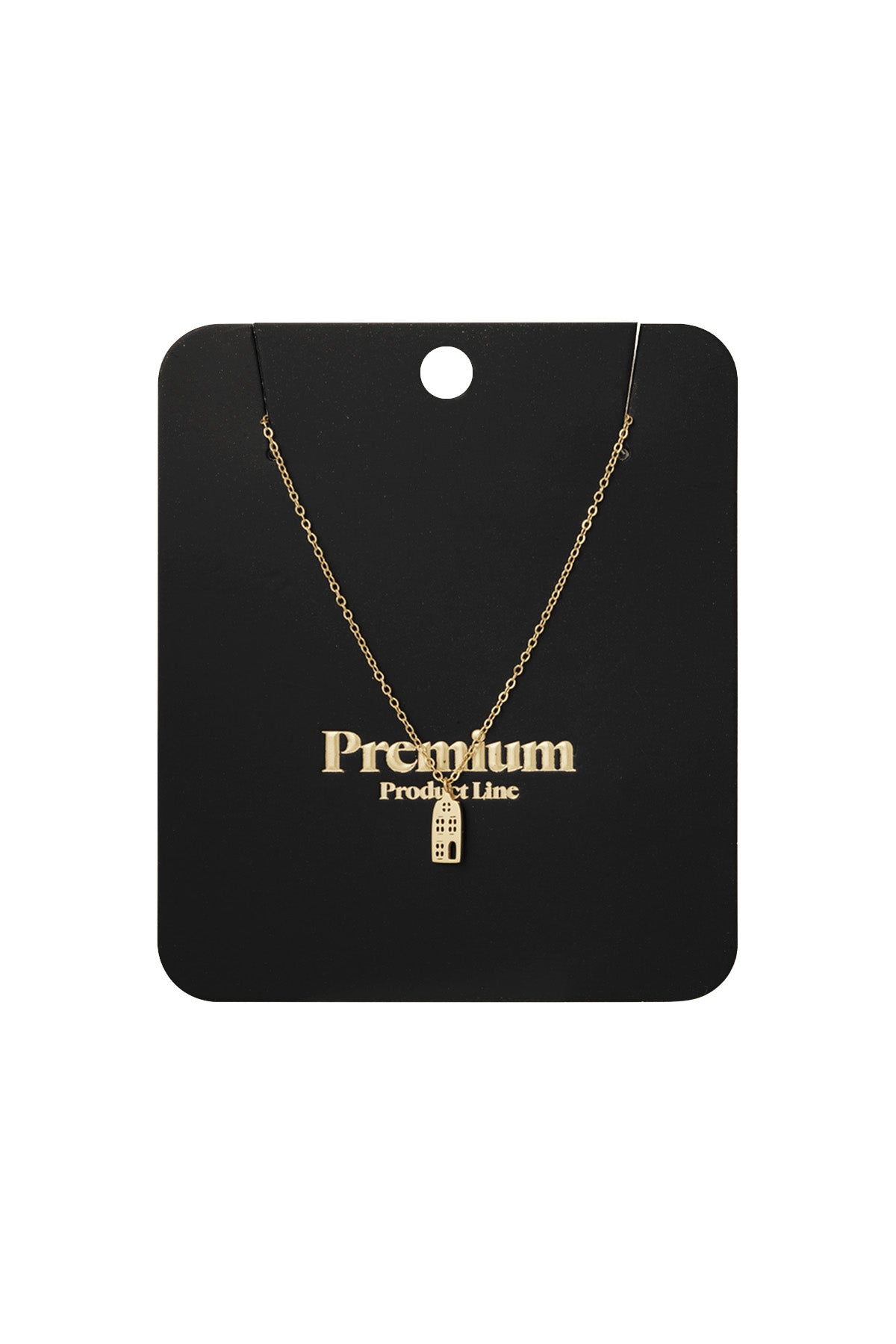 Halskette mit dem Haus Amsterdam – Goldfarbe - Goldfarbefarbe