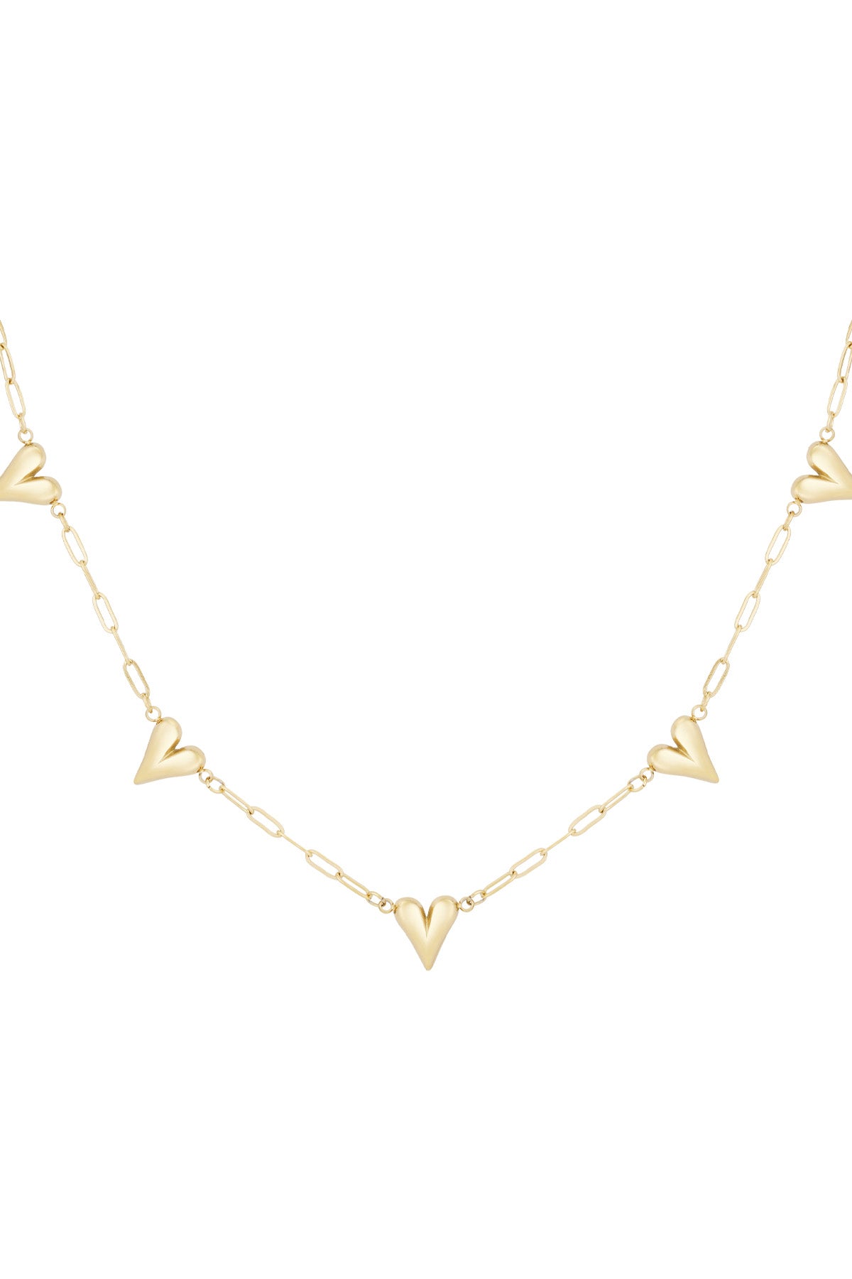 Halskette mit aufgefalteten Herzen - Goldfarben