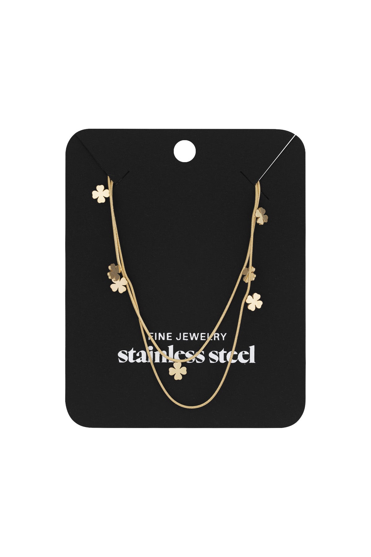 halskette mit doppeltem kleeblatt –