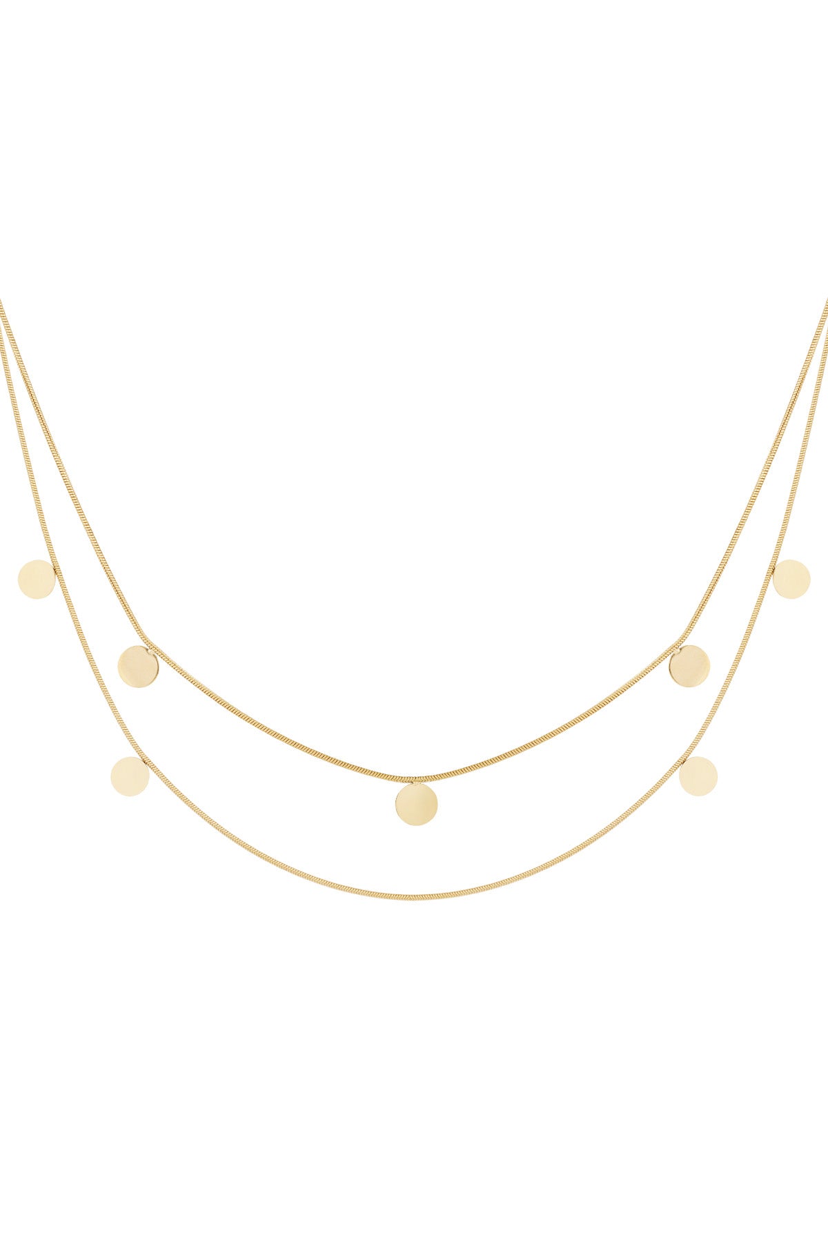 Doppelte Halskette mit Münzen - Goldfarben