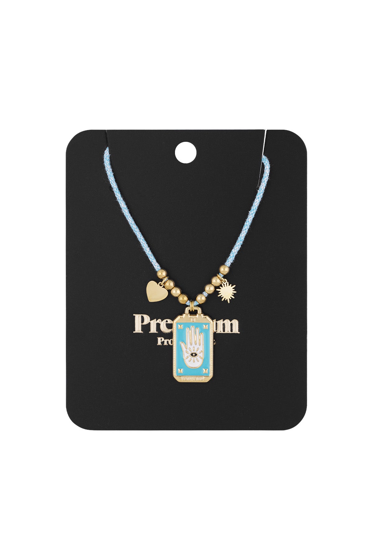 Halskette mit Eclipse-Charm - Farbe Blau-Gold