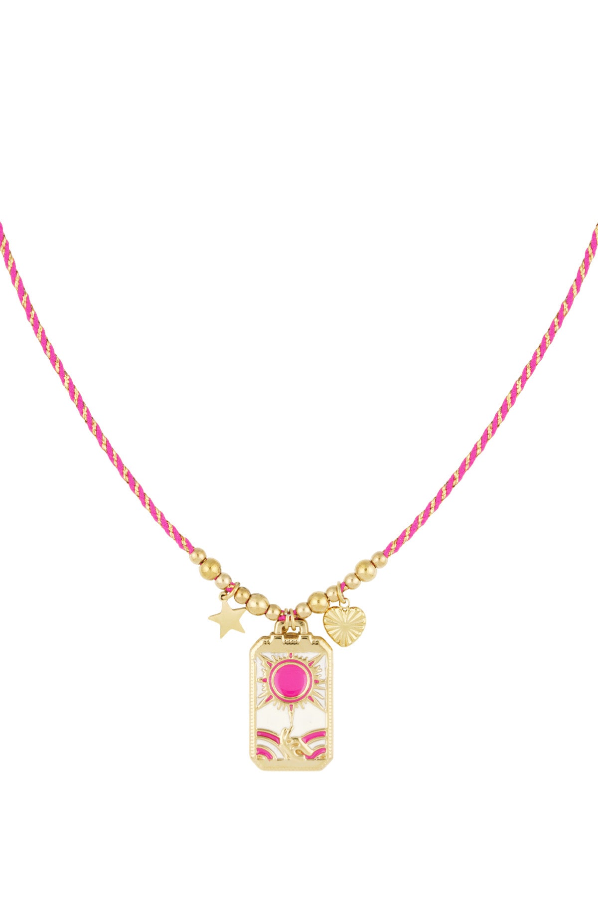 Halskette mit Eclipse-Charm - Roségold