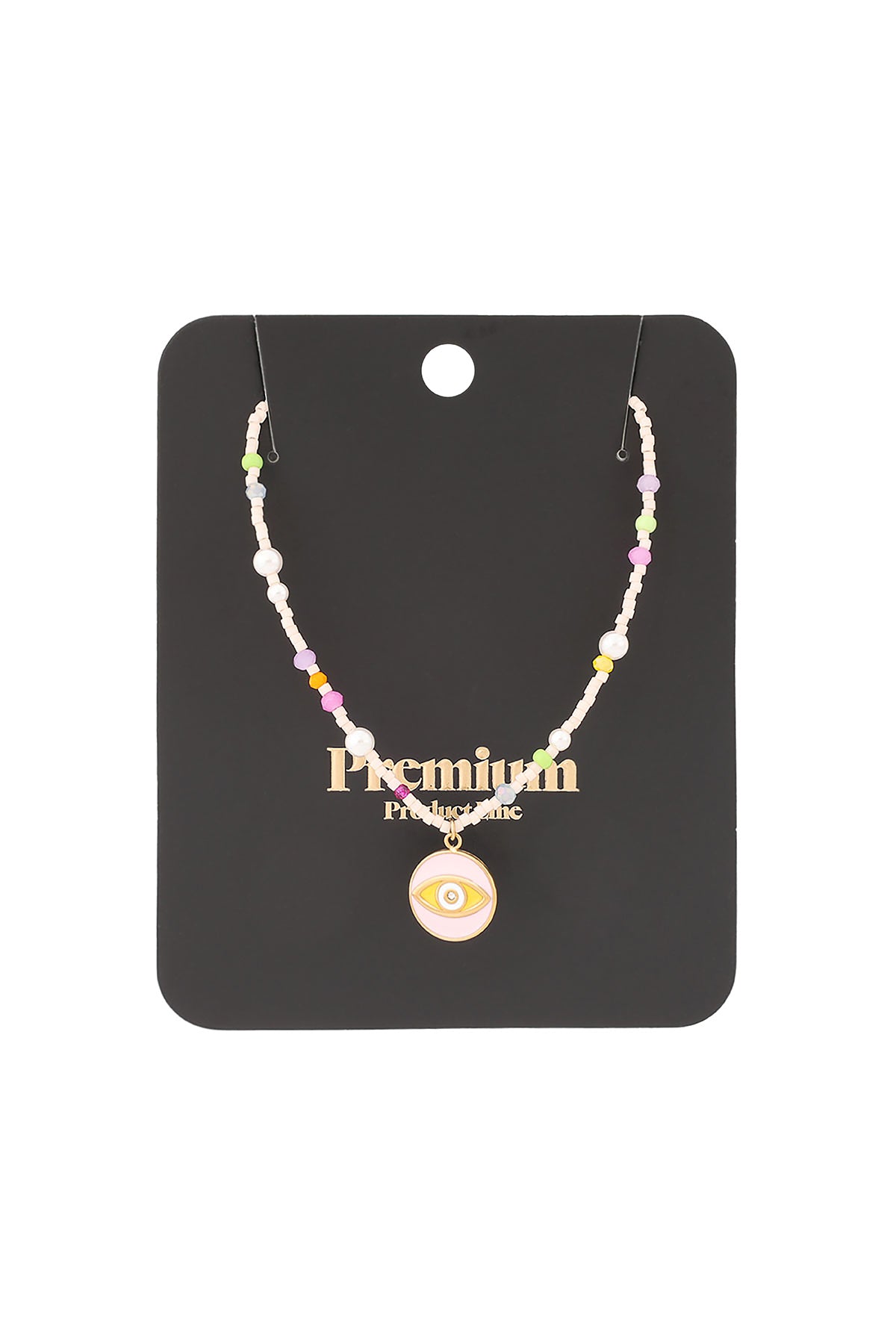 All eyes on you Halskette – Rosa mehrfarbig