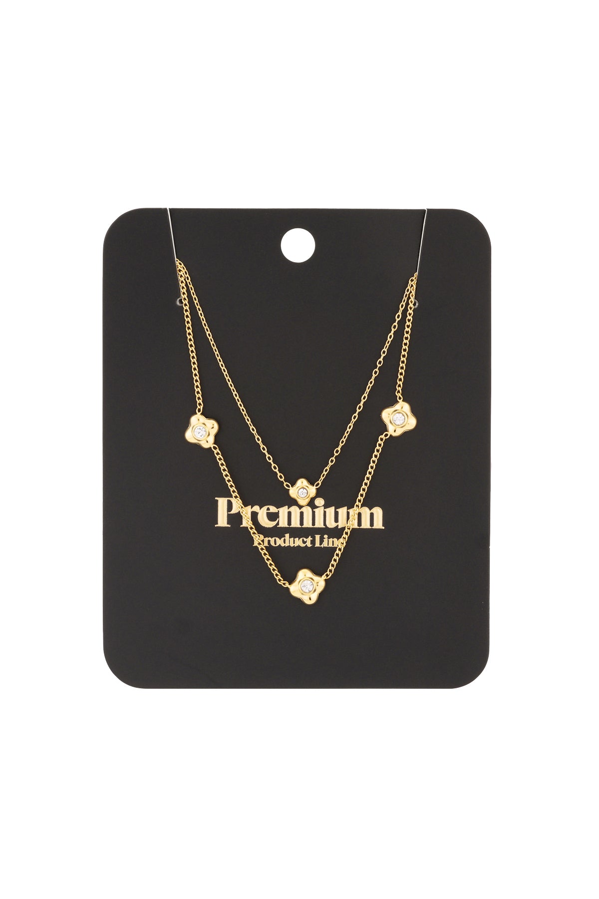 Blumige Halskette - Silberfarben