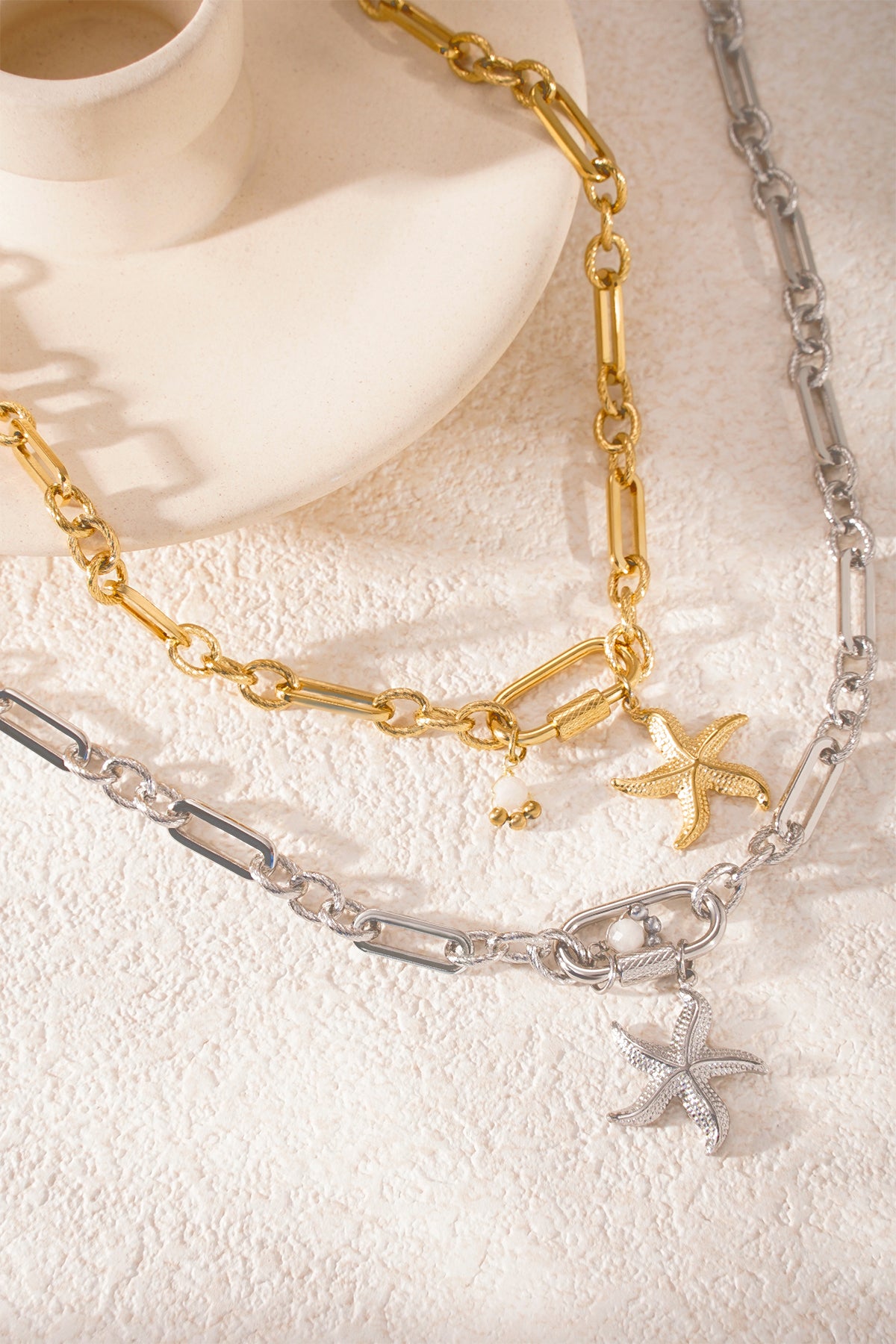 Halskette Seestern-Dinner - Goldfarben