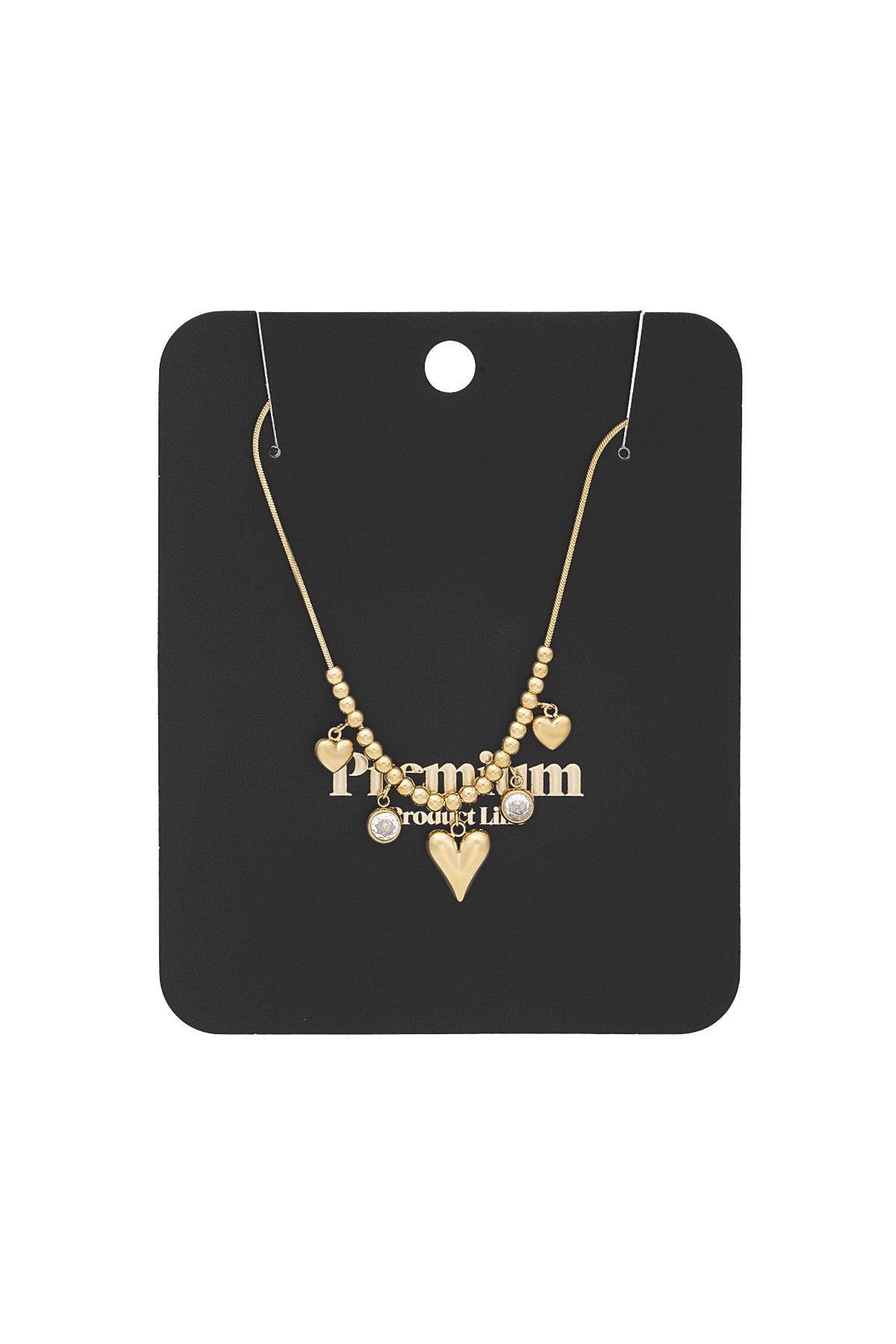 Schimmernde Herzkette - Goldfarben