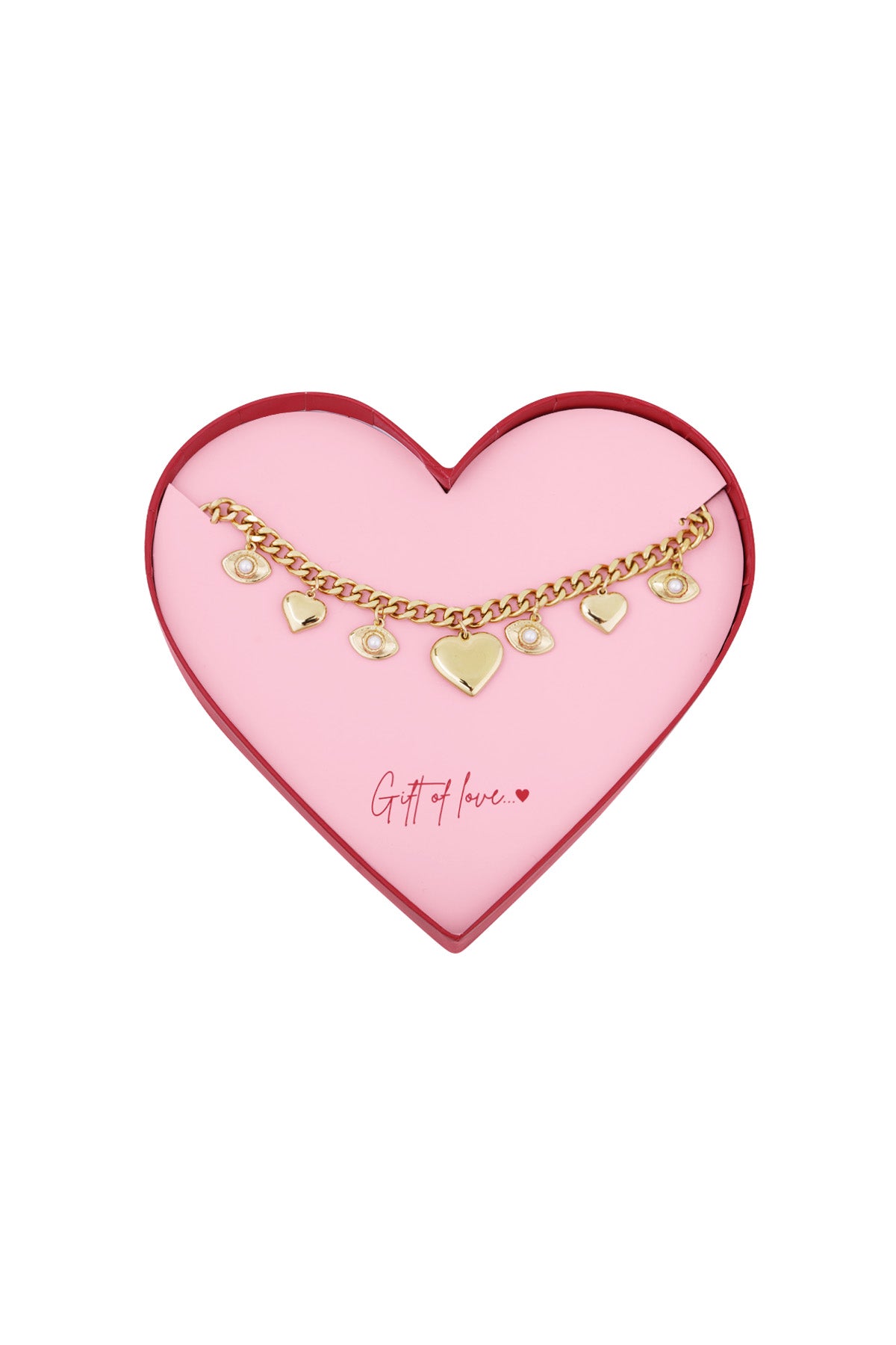 Geschenk der Liebe Halskette mit den Augen auf dich aus Edelstahl – Goldfarben