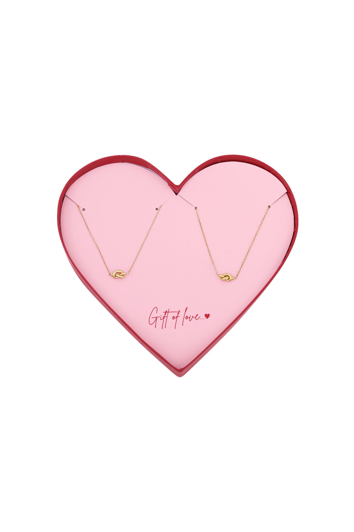 Geschenk der Liebe Edelstahl Knoten Halskette & Armband - Goldfarben