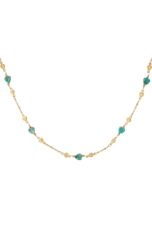 Halskette „Embrace the love“ – Farbe Grün und Gold