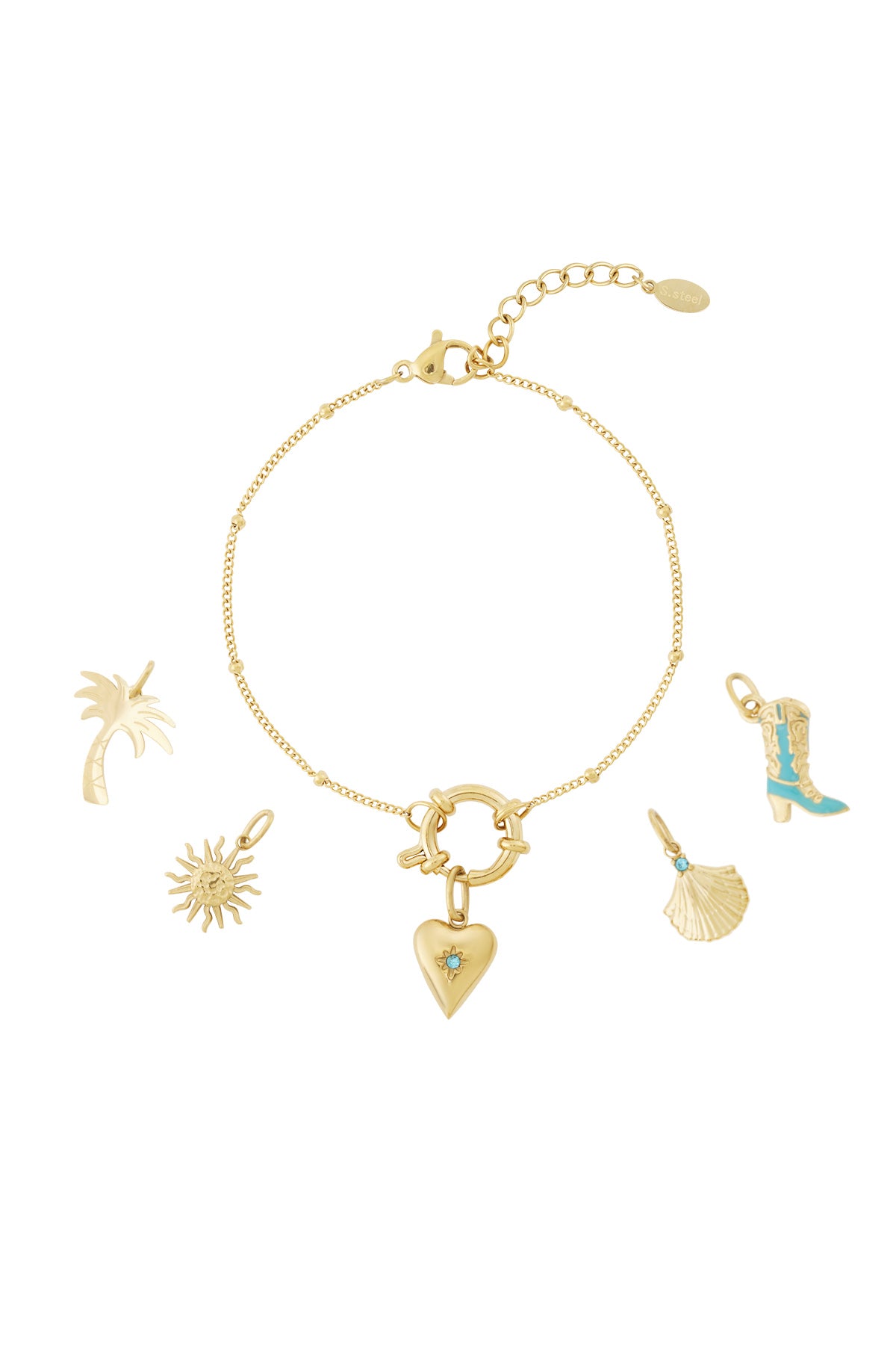 Herz mit Stein DIY Armband