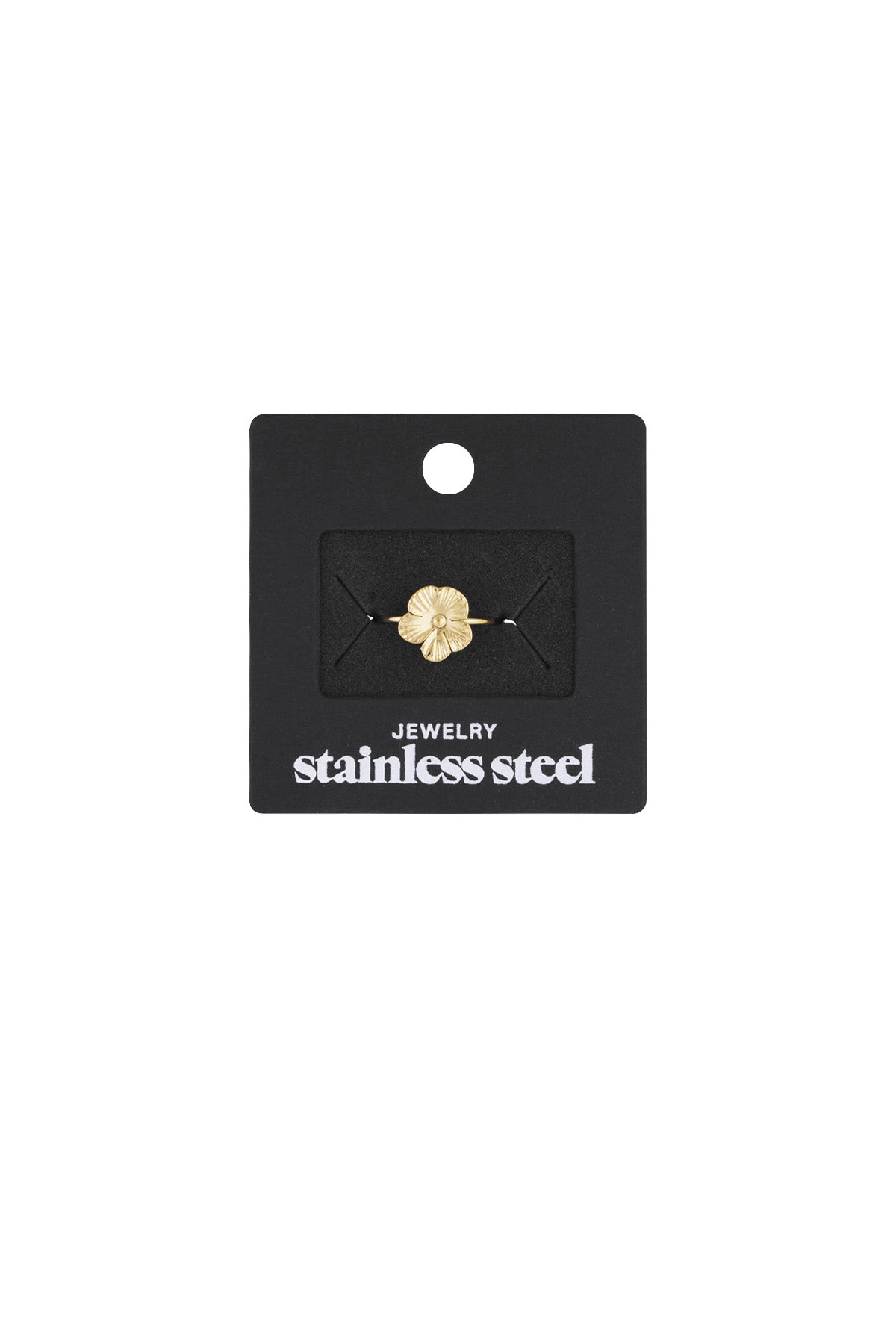 Ring mit süßer Blume – Goldfarbe - Goldfarbefarbe