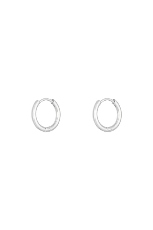 Ohrringe Little Hoops 1.4cm Silber Edelstahl
