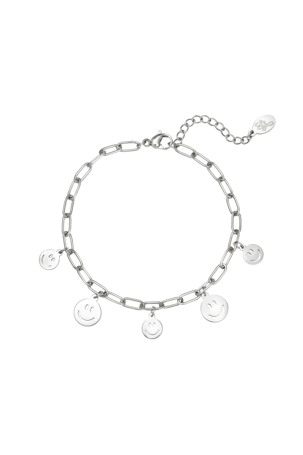 Armband mehrere Smileys Goldfarbe Edelstahl