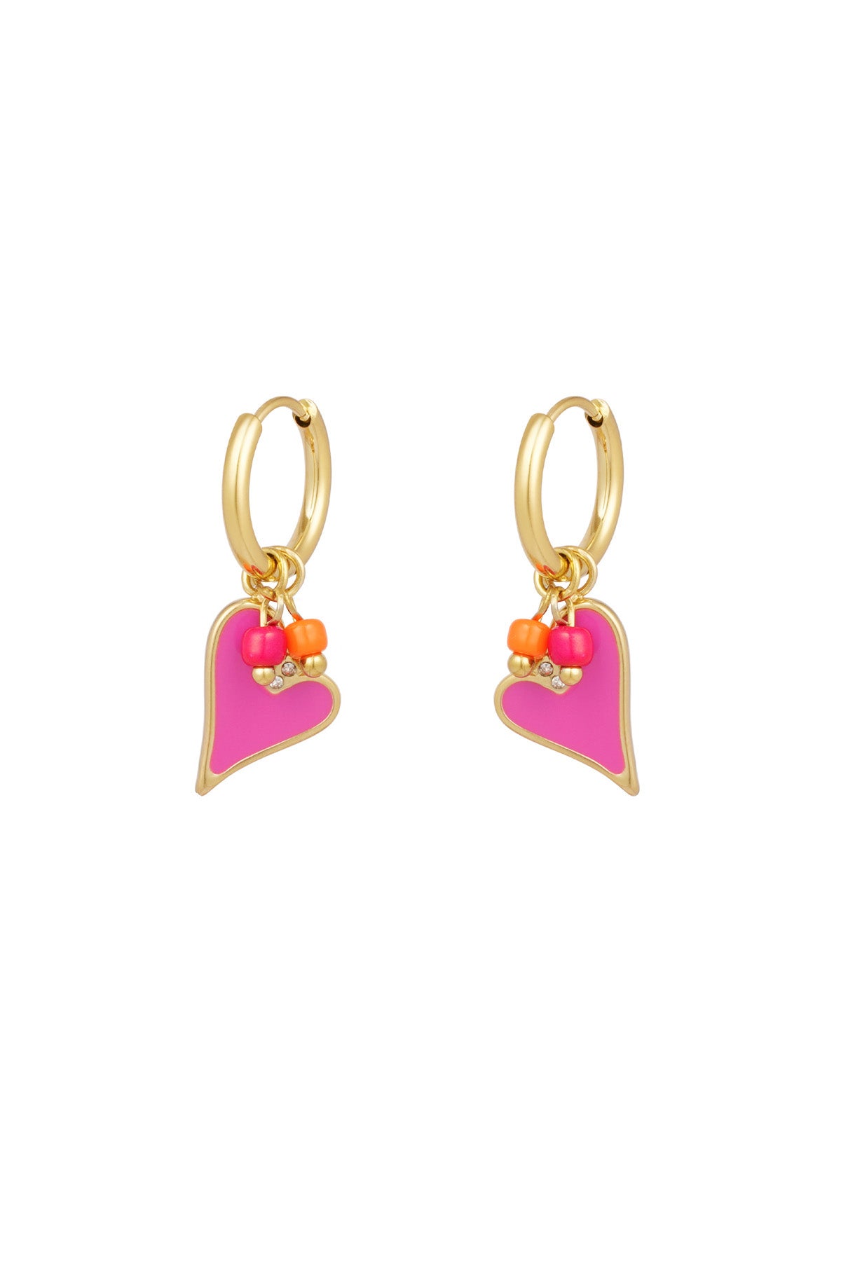 Ohrring Herz mit Perlen rosa