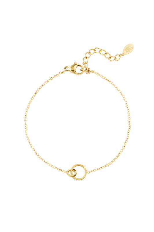 Armband verbundener Charm – Goldfarbe - Goldfarbefarbe