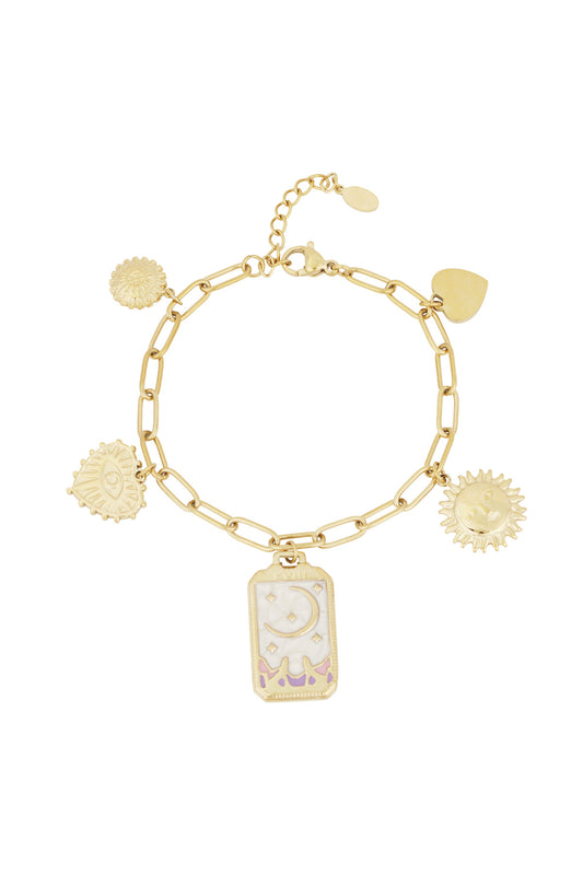 Charm-Armband magischer Mond - Goldfarben