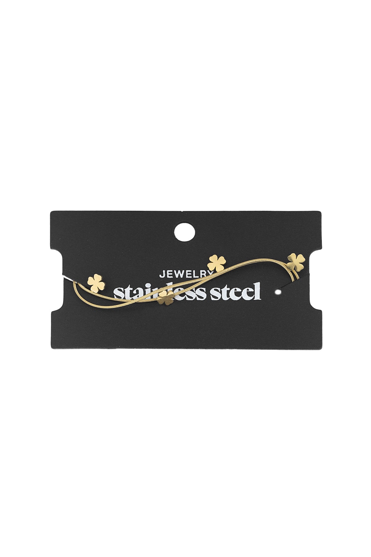 Doppeltes Kleeblatt-Armband - Goldfarben