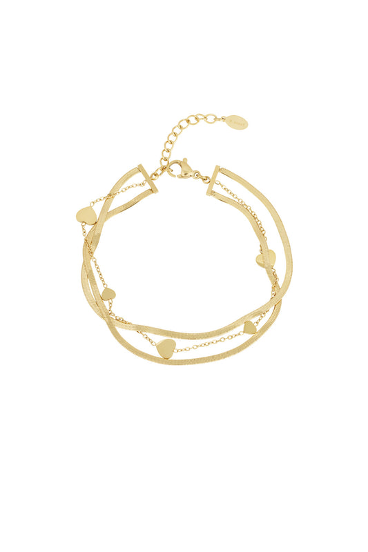 Love Love Love Armband - Goldfarben