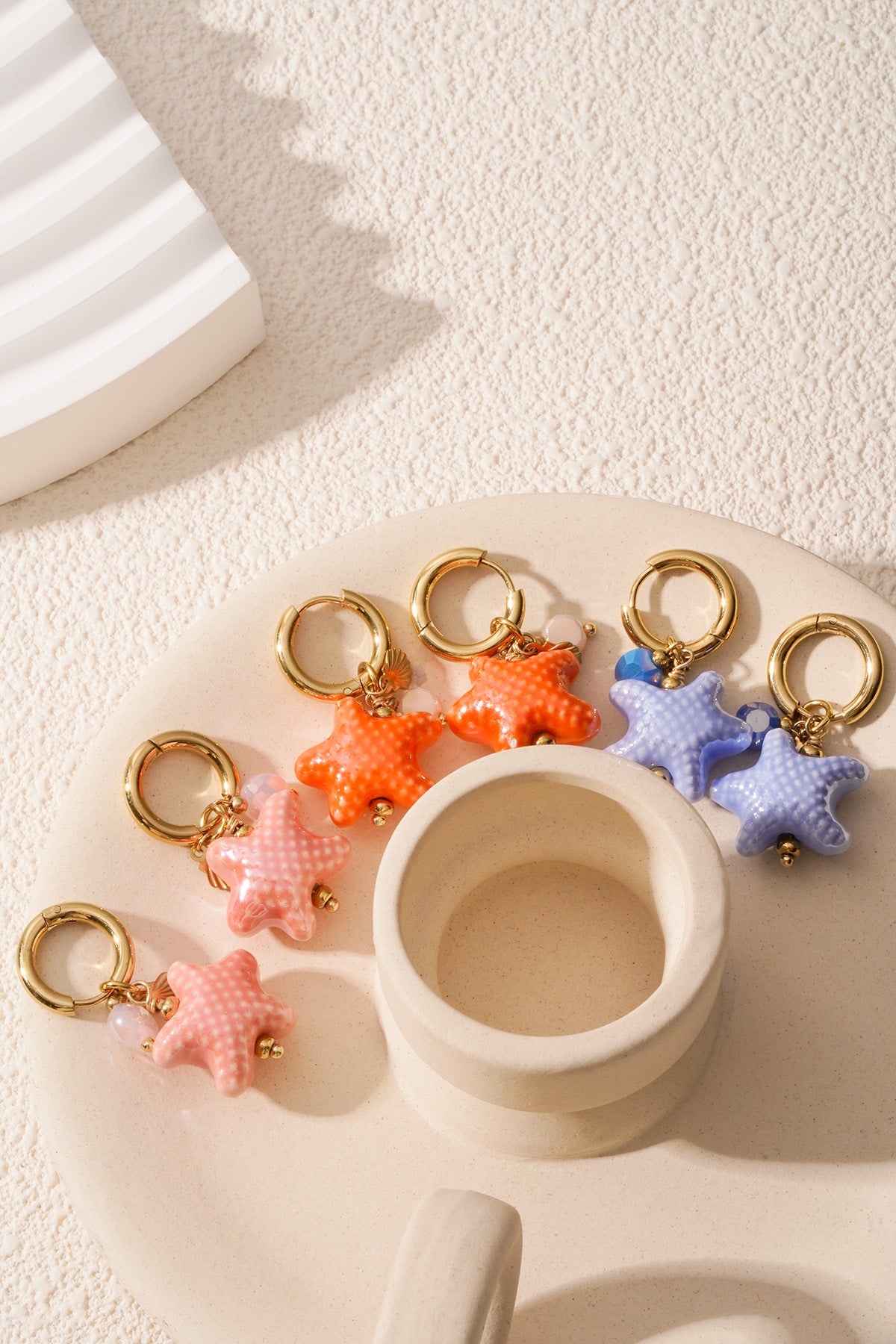 Sternenohrringe - Blau & Gold