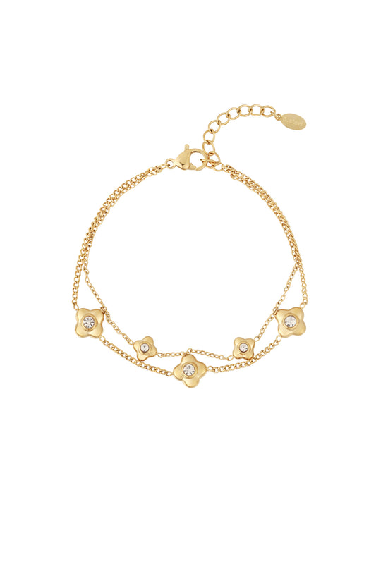 Blumenarmband - Silberfarben