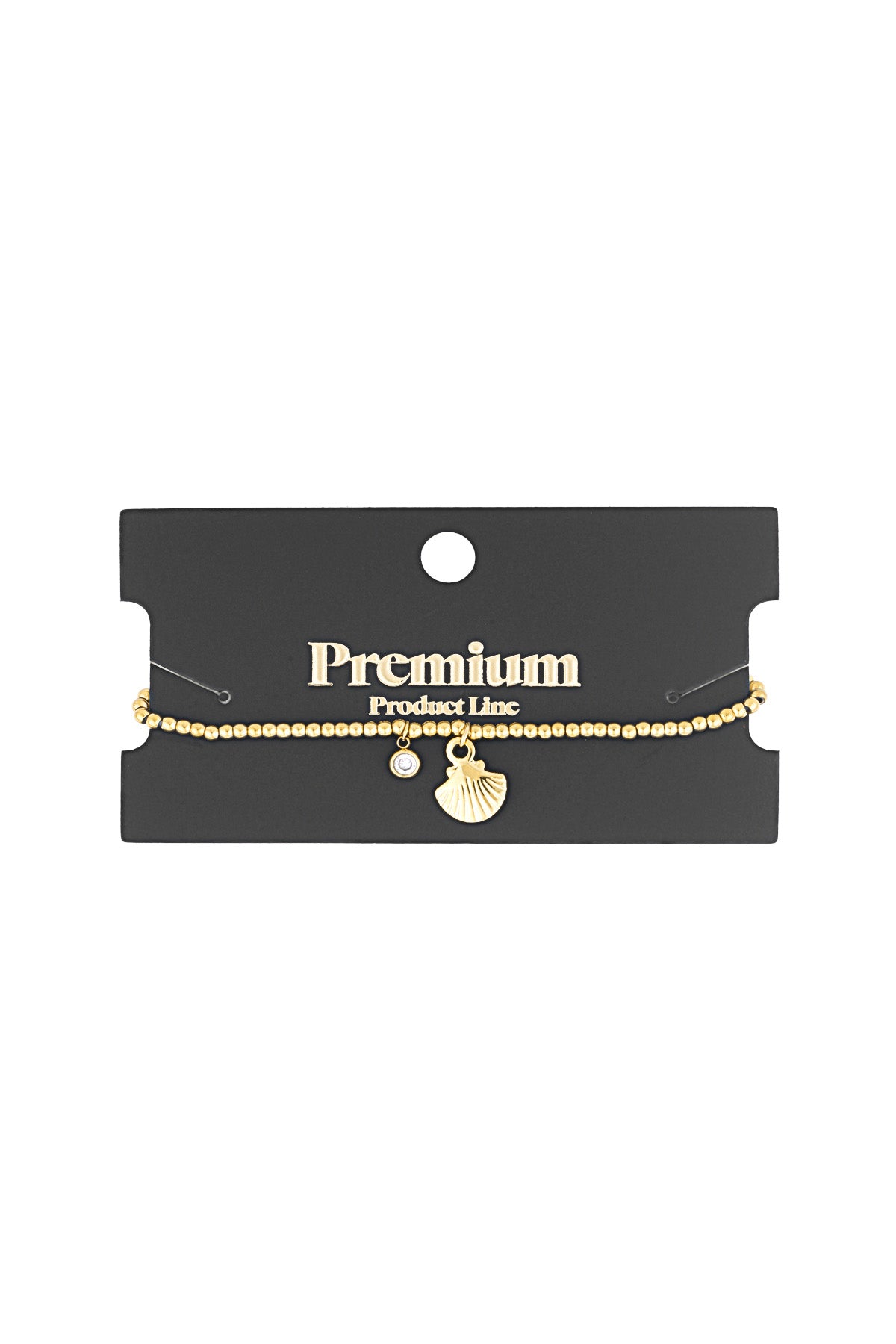 Schlichtes Armband mit glitzernder Muschel - Goldfarben