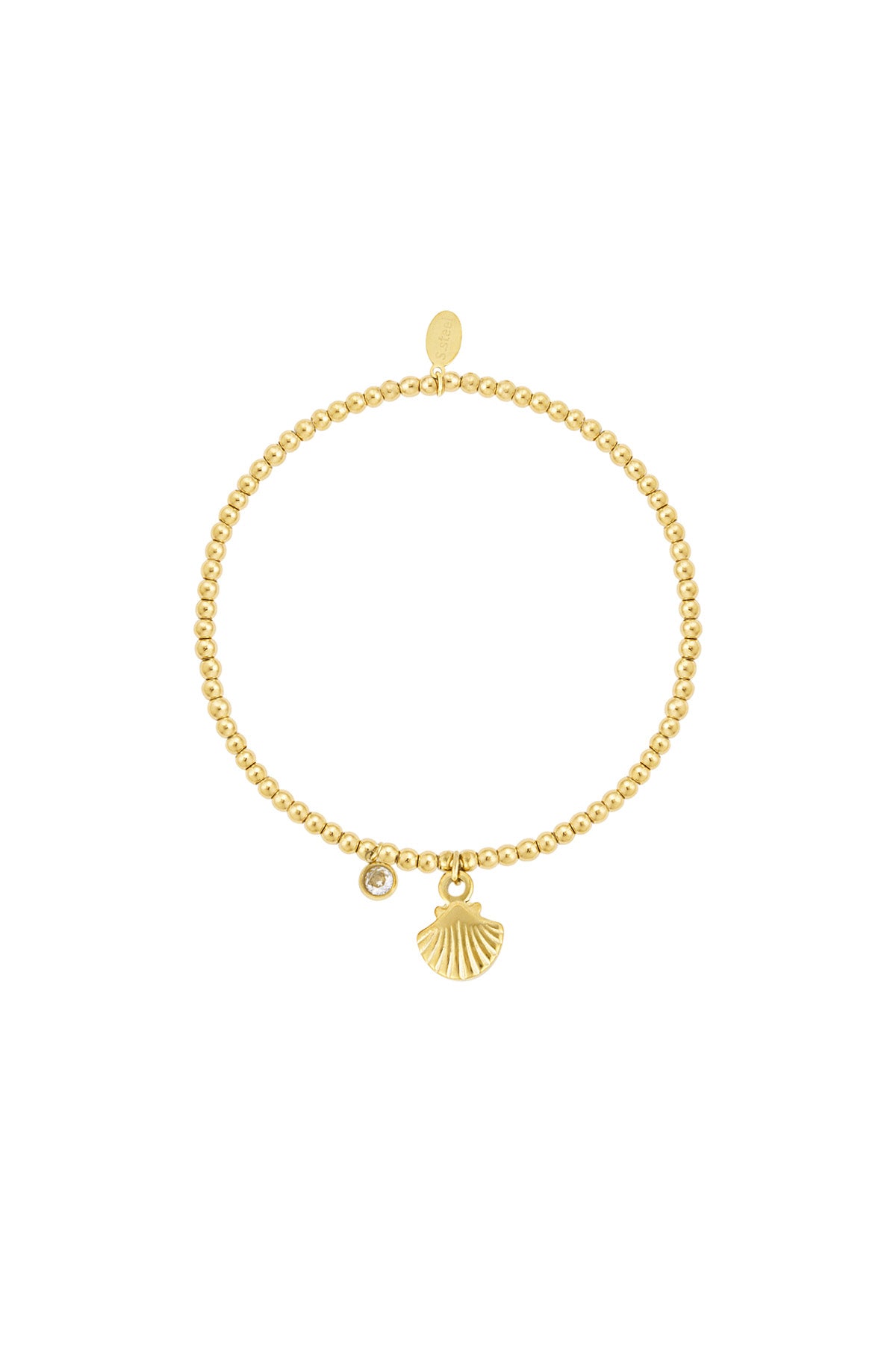 Schlichtes Armband mit glitzernder Muschel - Goldfarben