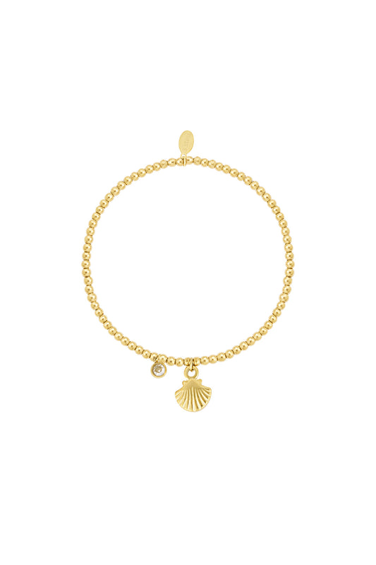 Schlichtes Armband mit glitzernder Muschel - Goldfarben