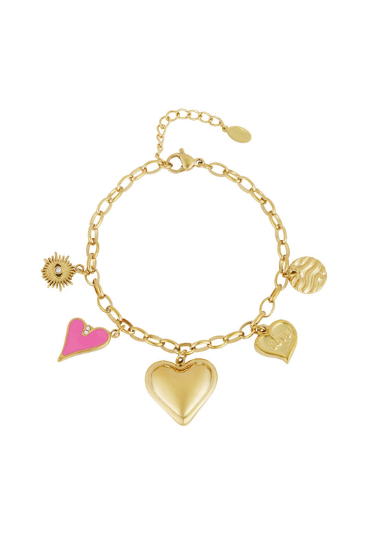Das Love-Charm-Armband - goldfarben