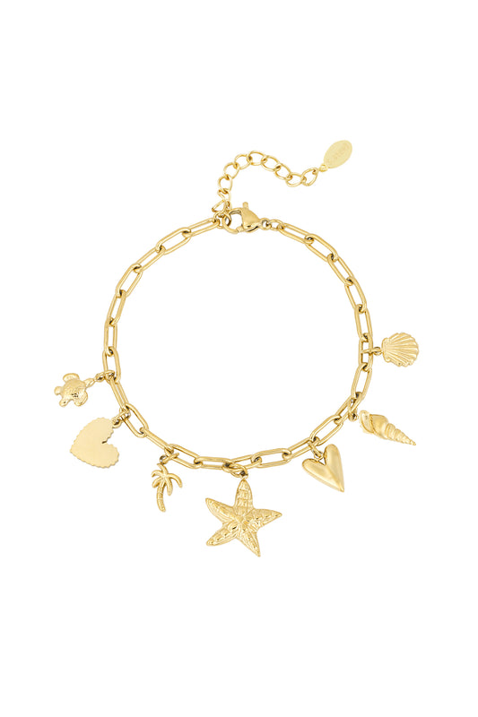 Charm-Armband Strandmädchen - Goldfarben