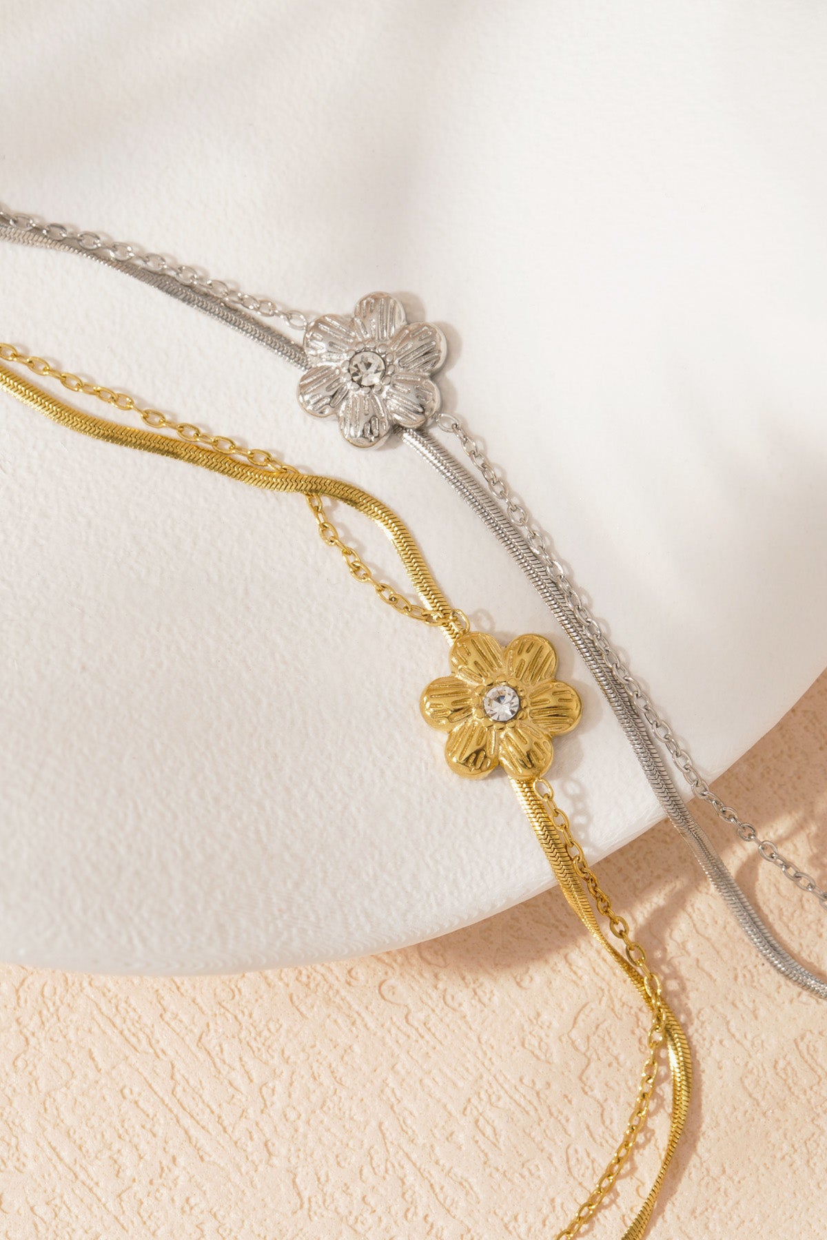 Blumenliebesarmband - Silberfarben